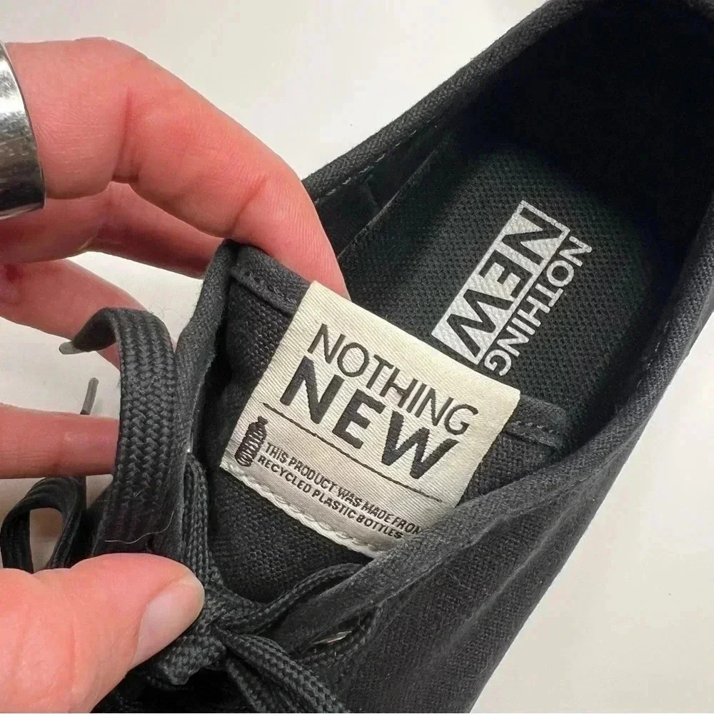 Nothing New Sneakers Classic Low Top Shoe Black Canvas Womens 9 - Picture 6 of 7